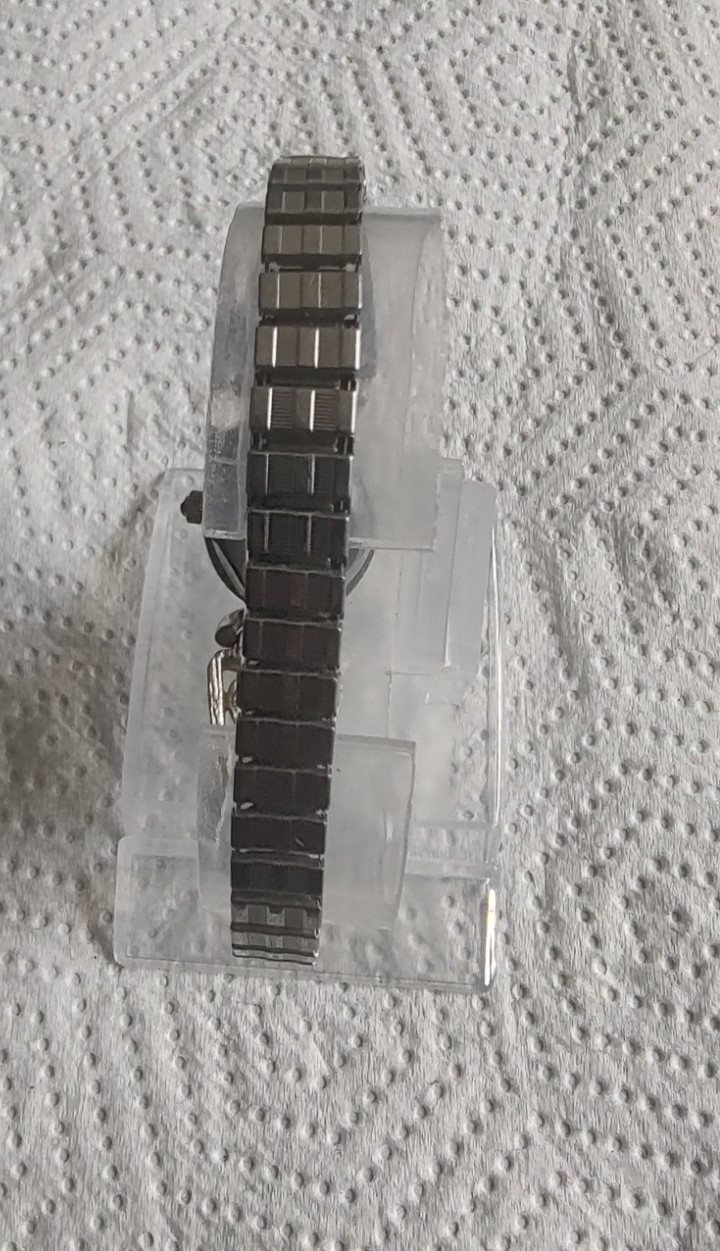 Embassy Watch Stretch Bracelet Watch Crystals Silver tone and Stretch Strap