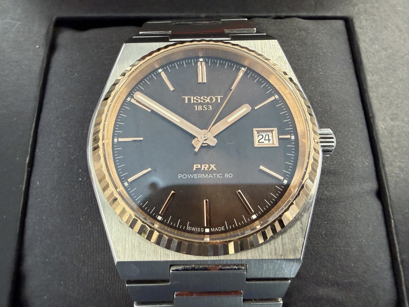 Tissot PRX Powermatic 80 Steel & 18K Gold Bezel 40mm Men’s Watch T9314074104100