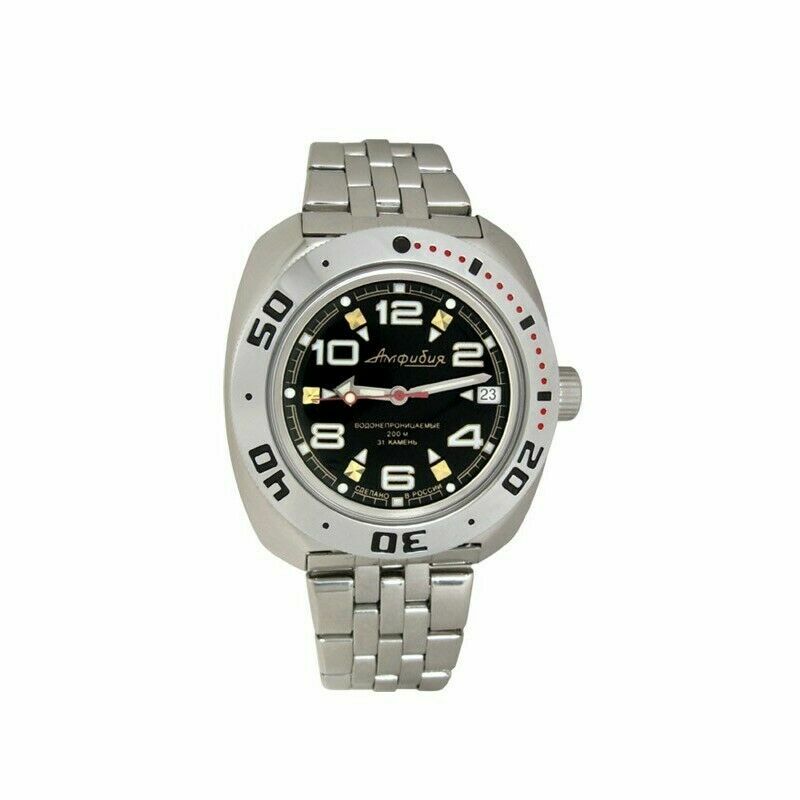 Vostok Amphibia 710335 Watch Scuba Diver Mechanical Automatic Black USA SELLER