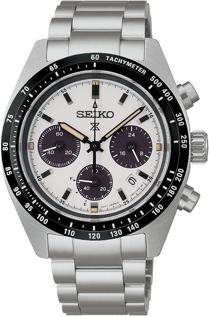 Seiko SBDL125 Prospex SPEEDTIMER Solar Chronograph Panda White Analog Men Watch