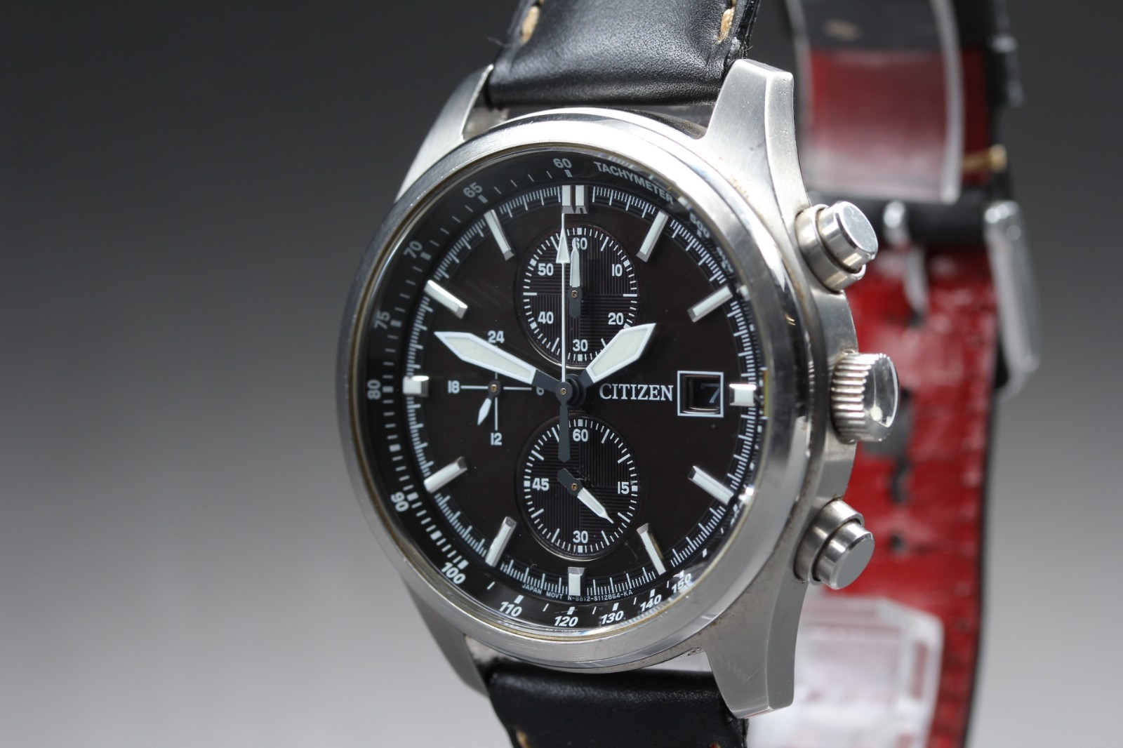 【 Exc5 】Citizen Eco-Drive Chronograph B612-S077460 Black 40mm Men’s Watch JAPAN