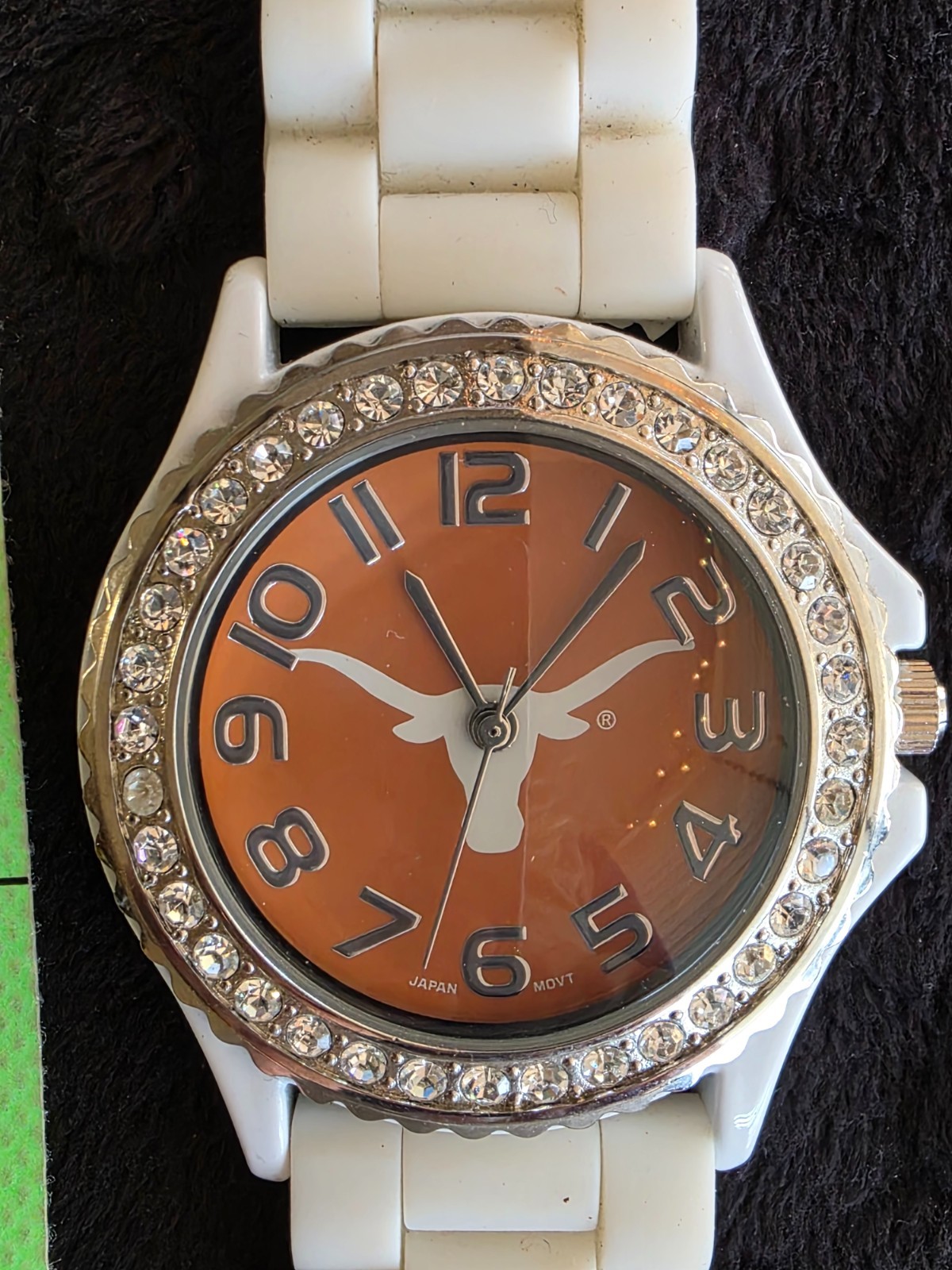 Item #W95 University of Texas white silicone band 1.5 in face Watch