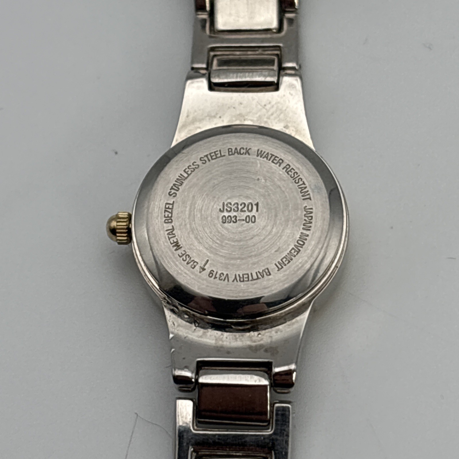 Ladies Jaclyn Smith TwoTone Bracelet Silver Dial Analog Watch JS3201 New Battery