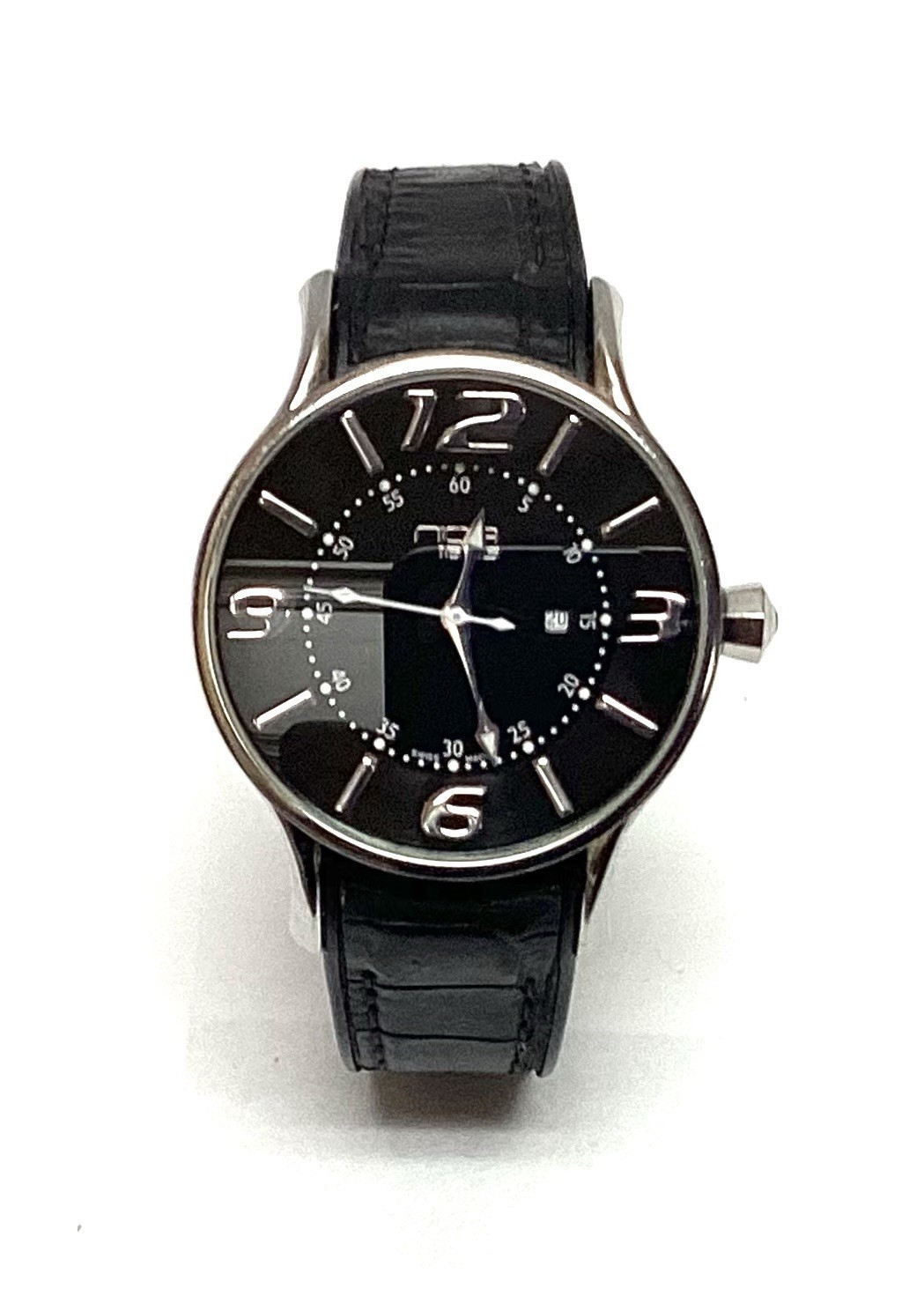 NOA N.O.A. 1675 Swiss Automatic 38mm Watch Black Dial Date Exhibition Caseback