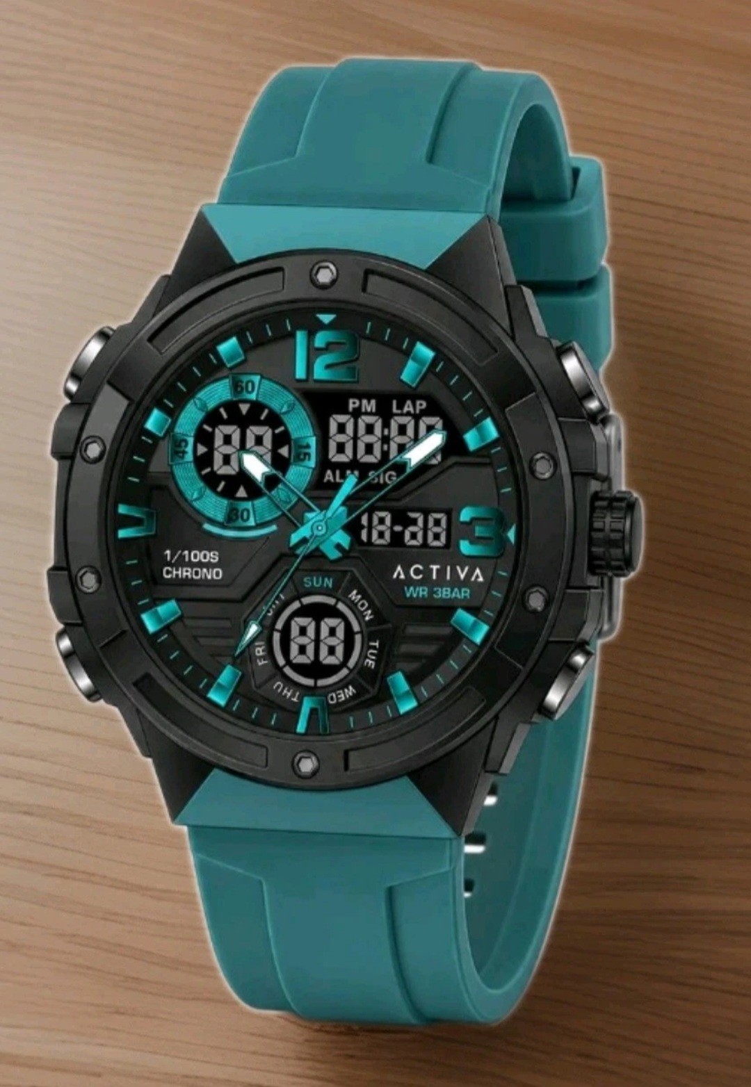 Activa X Invicta Digital Men’s Watch – 51mm, Teal, Blue (ACW8118-004)