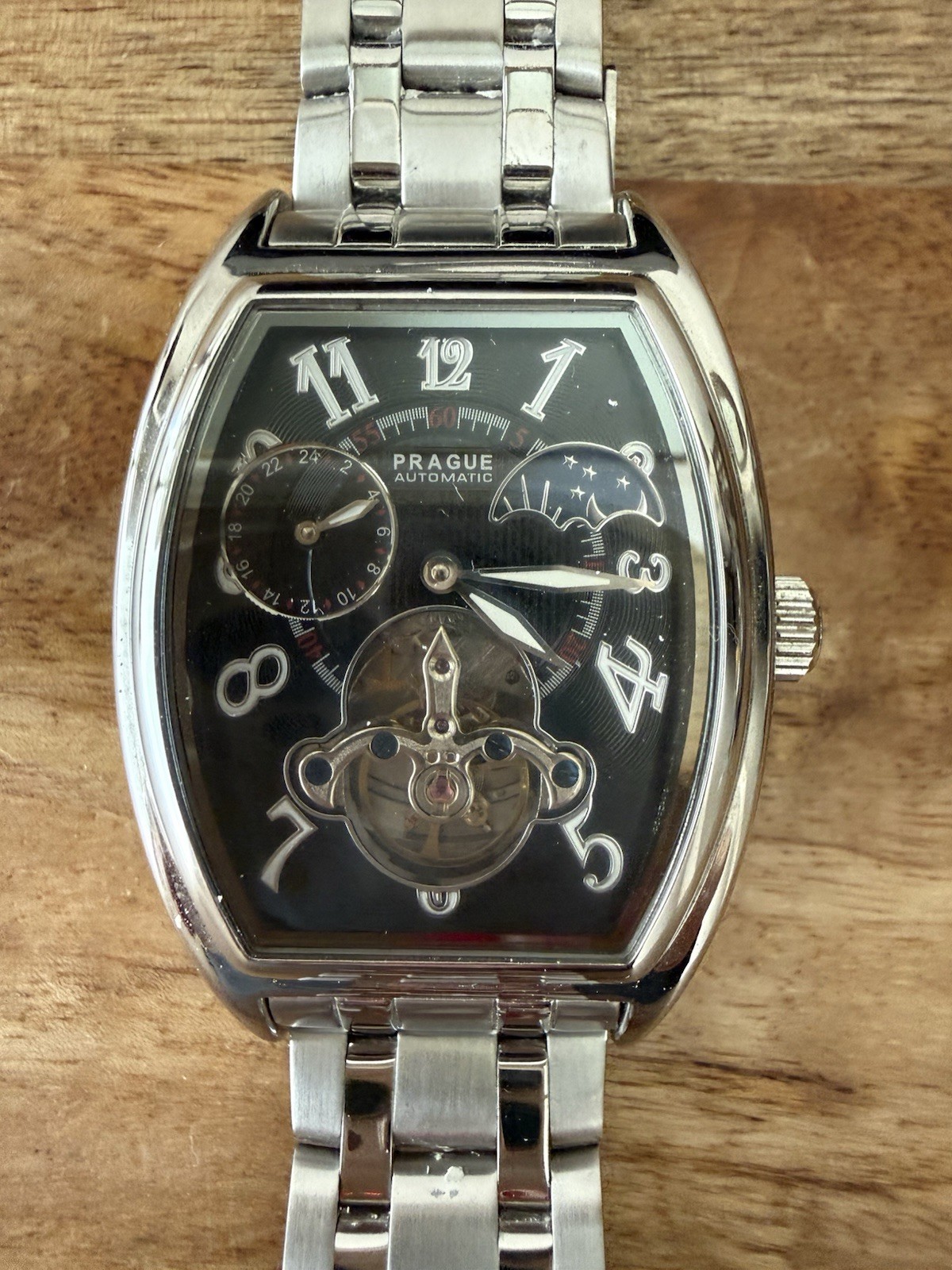 Prague watch Curverd Astrolabe Gyroll Automatic Wrist Watch RXW
