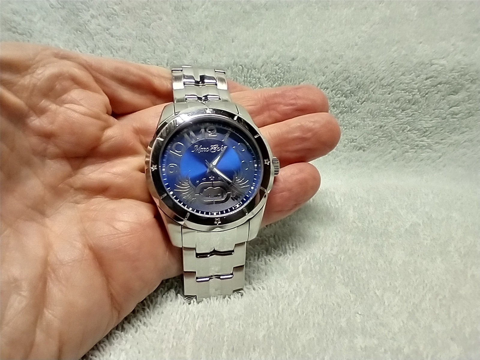 MARC ECHO “SUPREME” COLLECTION VERY RARE BLUE DIAL MEN’S ALL S/S BRACELET WATCH