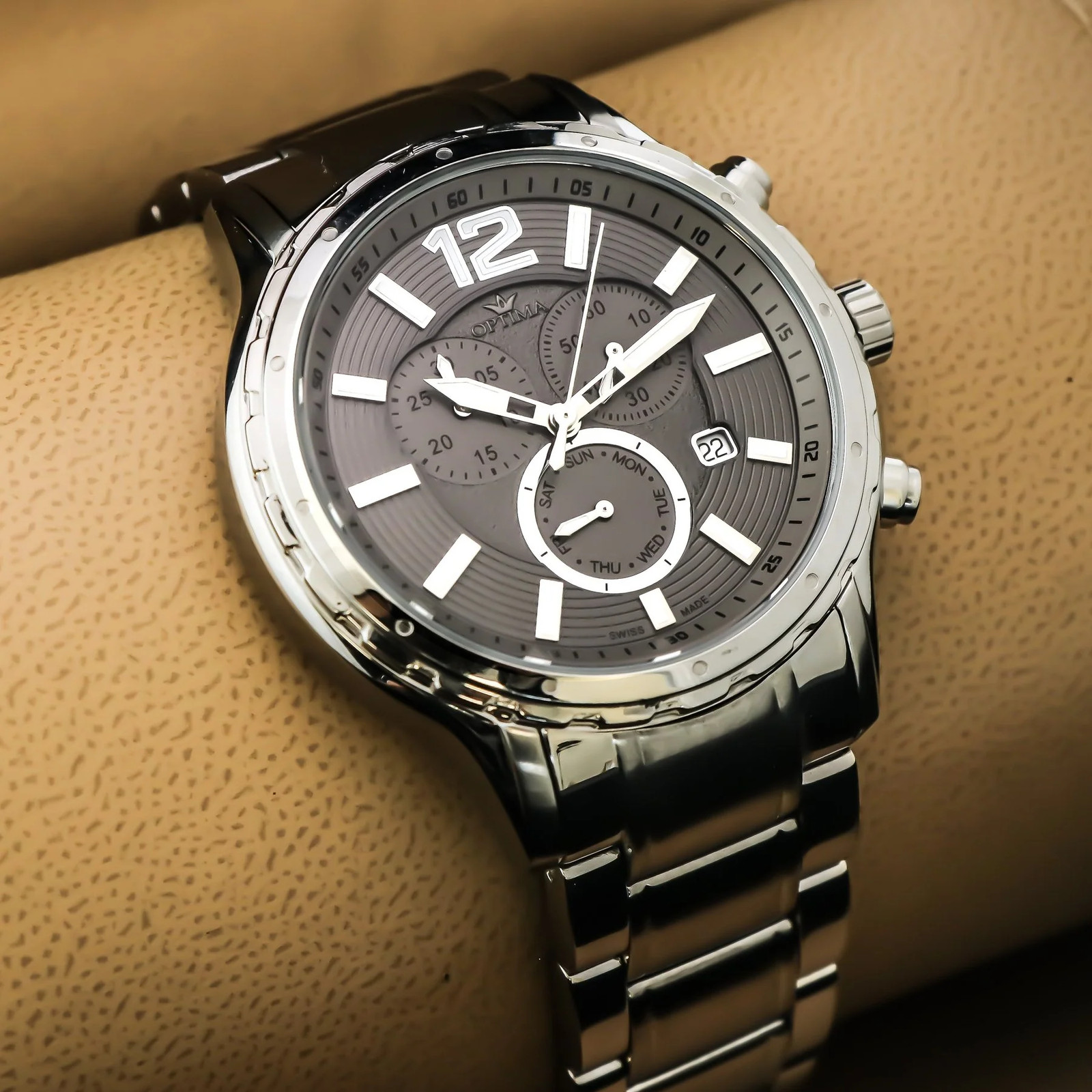 Optima – Swiss Chronograph – OSC362-SS-2 Swiss Ronda 44.5mm OSC362 50 m (5 ATM