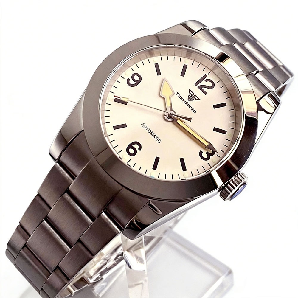 Black/Beige Sapphire Glass 20ATM Smooth Bezel NH35 Miyota8215 Men 36/39mm Watch