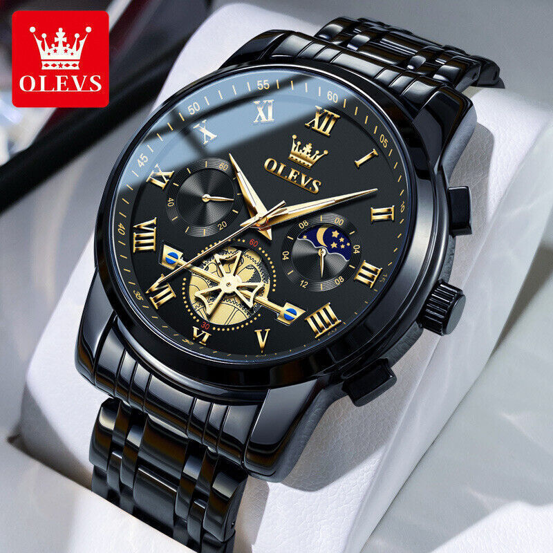 OLEVS Man’s Watch Chronograph 42mm Stainless Steel Waterproof Wristwatches
