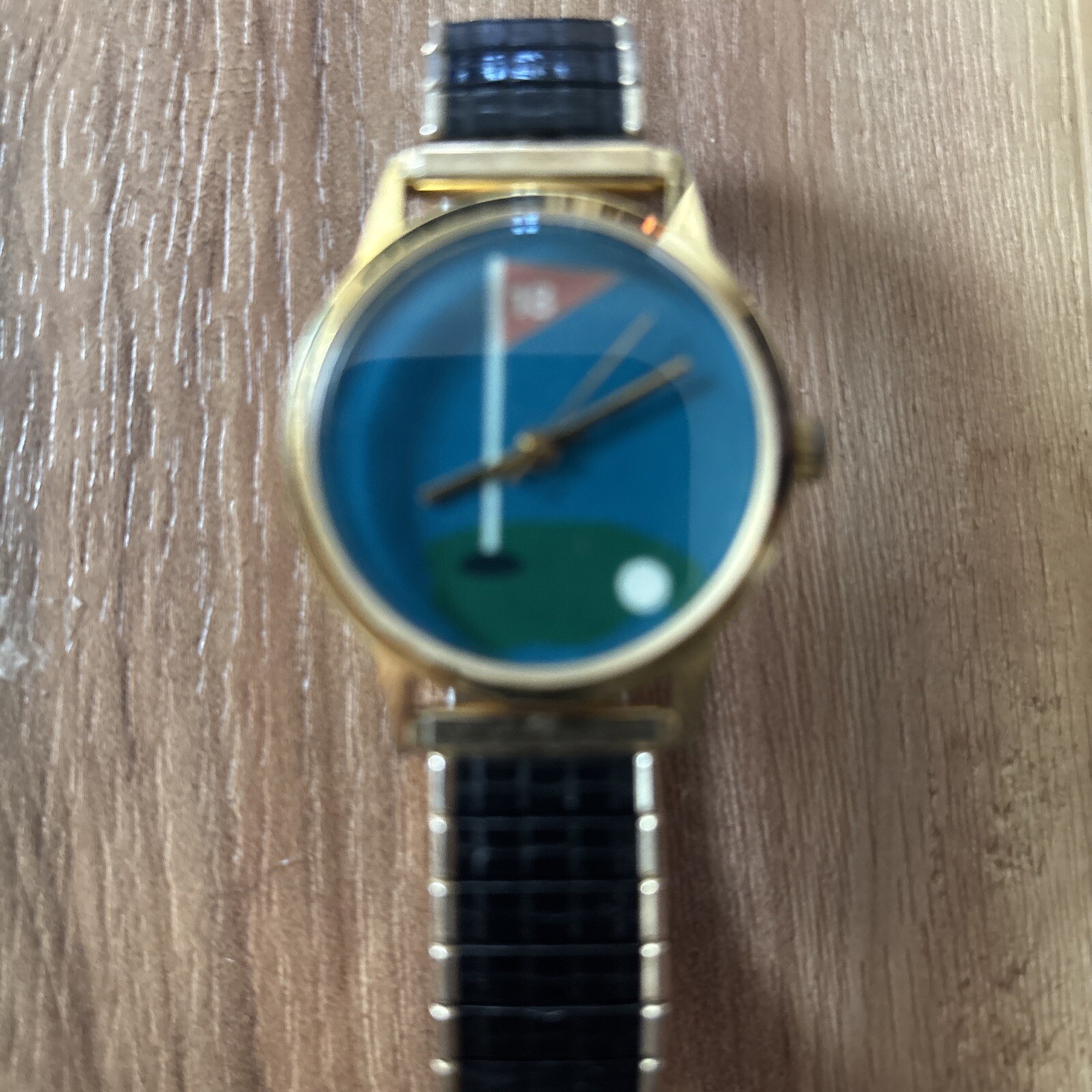 VTG Images Watches Inc. 18th Hole Golf Watch. Automatic. Black And Gold Tone Ban