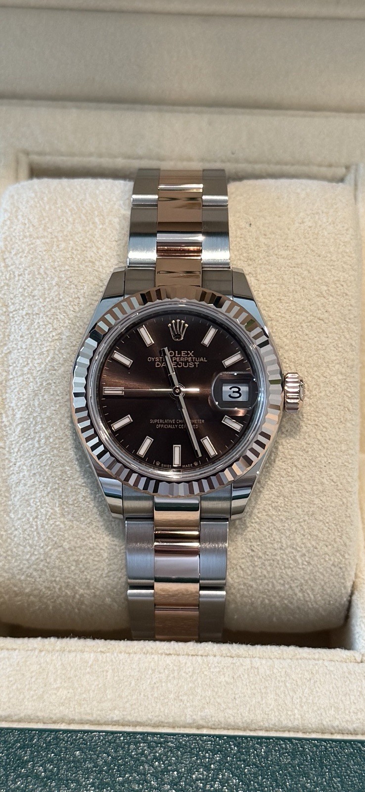 Rolex 279171 28mm Lady’s Datejust Chocolate Dial with Box & Papers