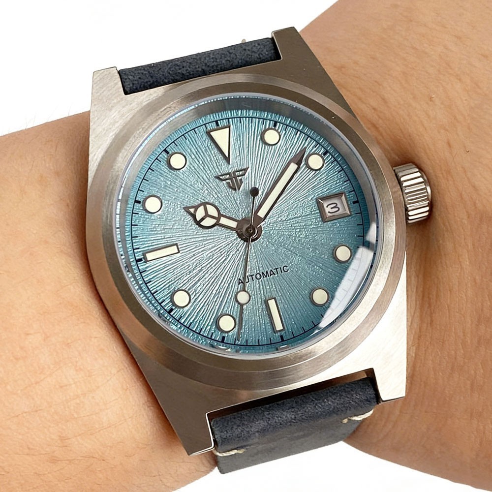 Tandorio Gradient BLue Green Dial Sapphire Miyota PT5000 Automatic Mens Watch