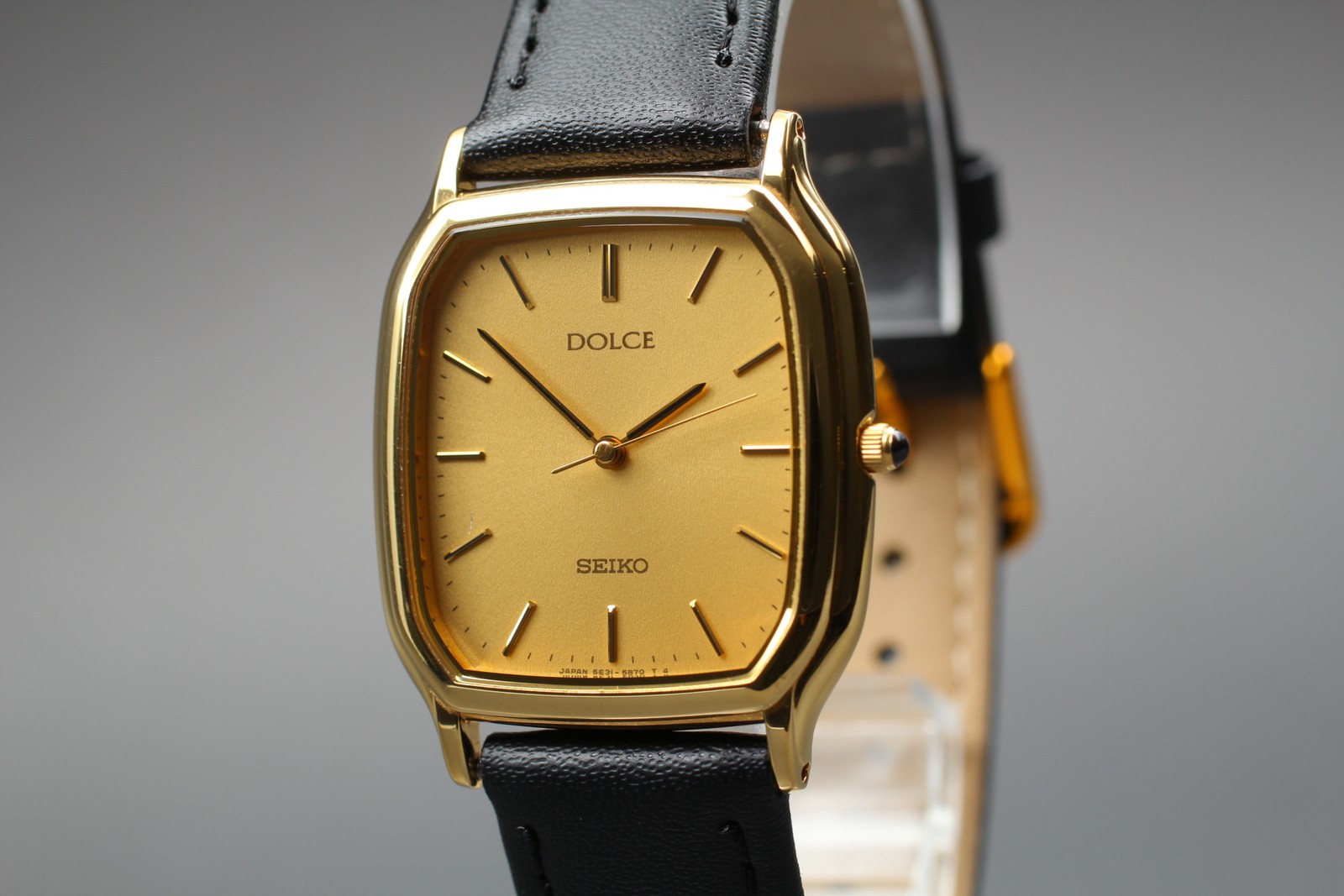 [Near MINT] Seiko Dolce 5E31-5B30 28mm Gold Dial Quartz Men’s Watch From Japan