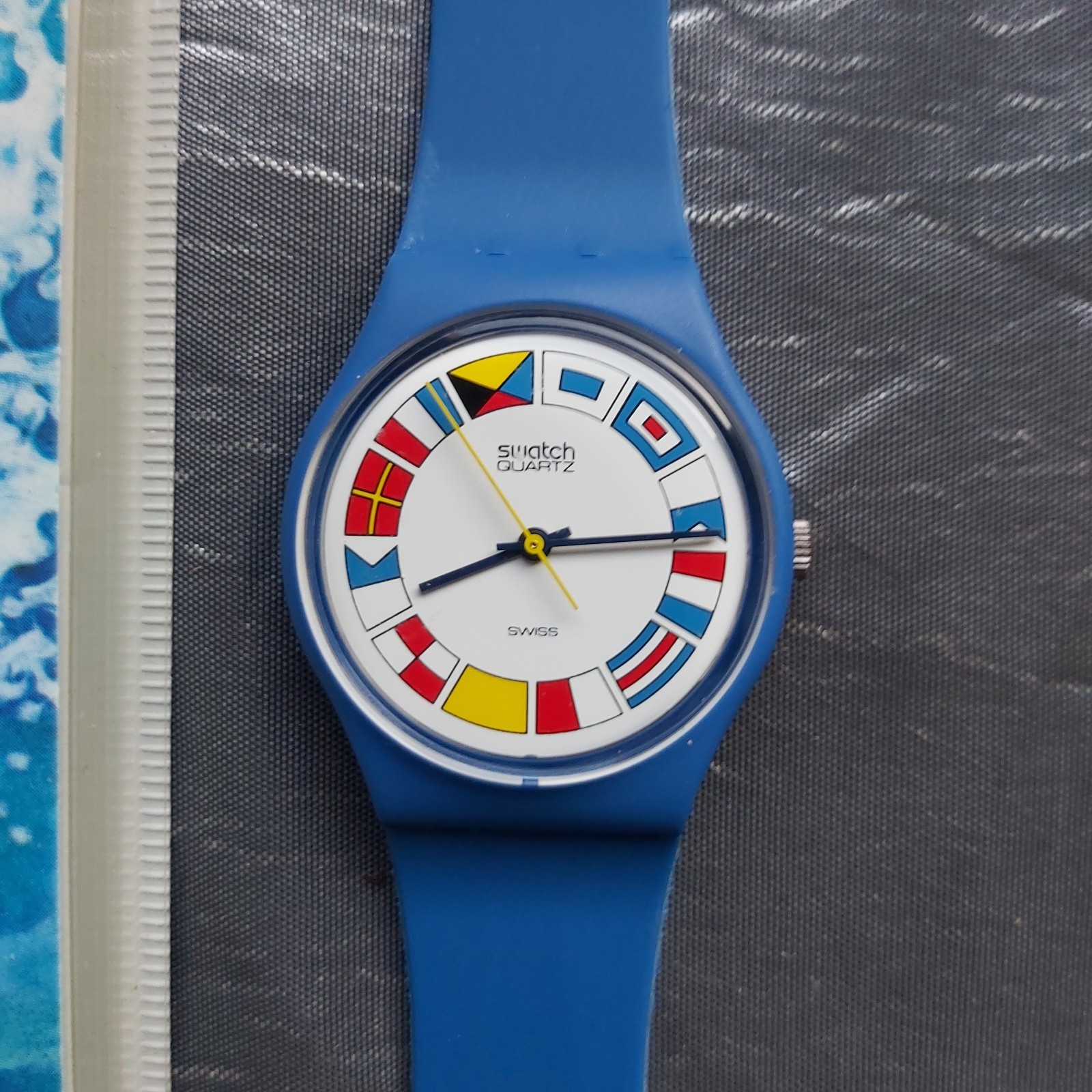 Swatch Watch GS101 12 Flags. 1984. New And Unworn In Blister Pack. New Battery.