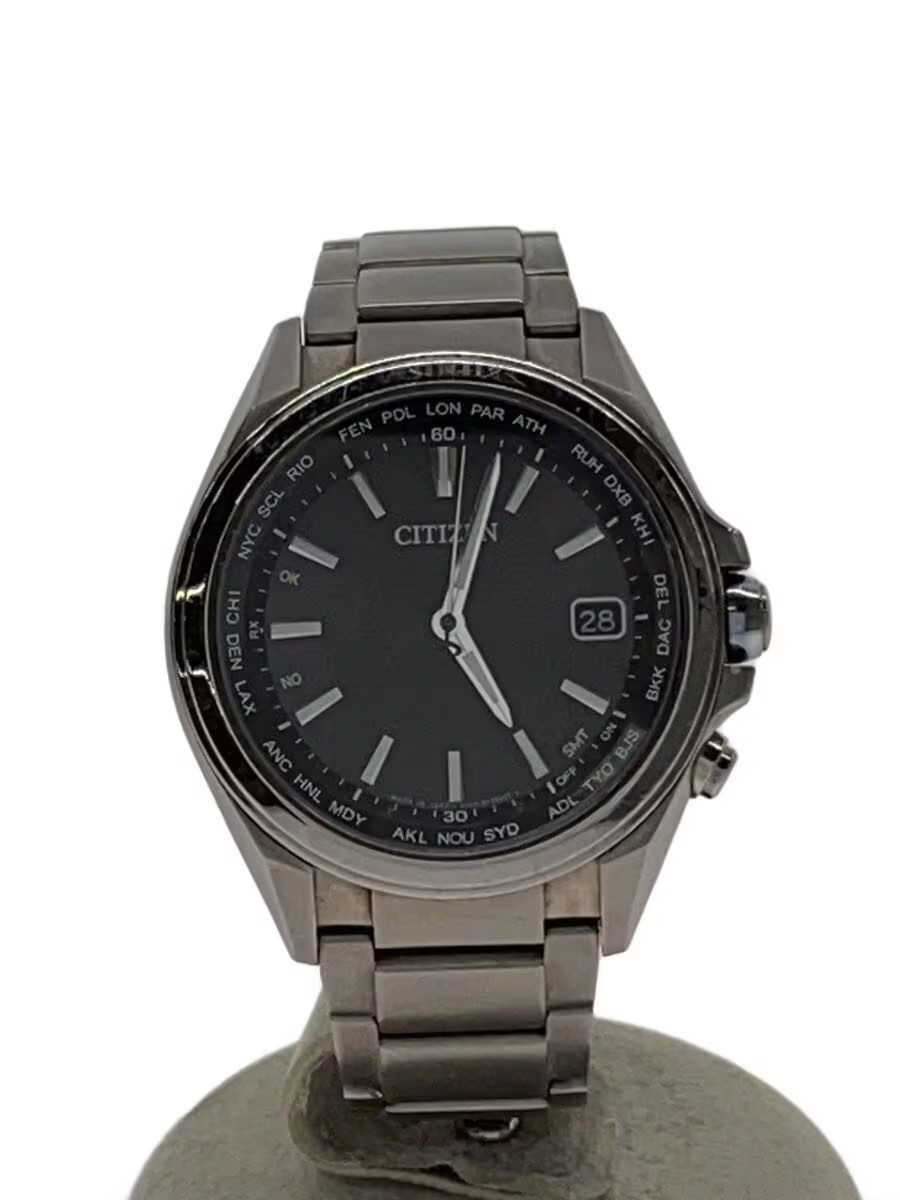 CITIZEN Solar Watch Analog Stainless BLK SLV H149 S096073 Attesa NULL