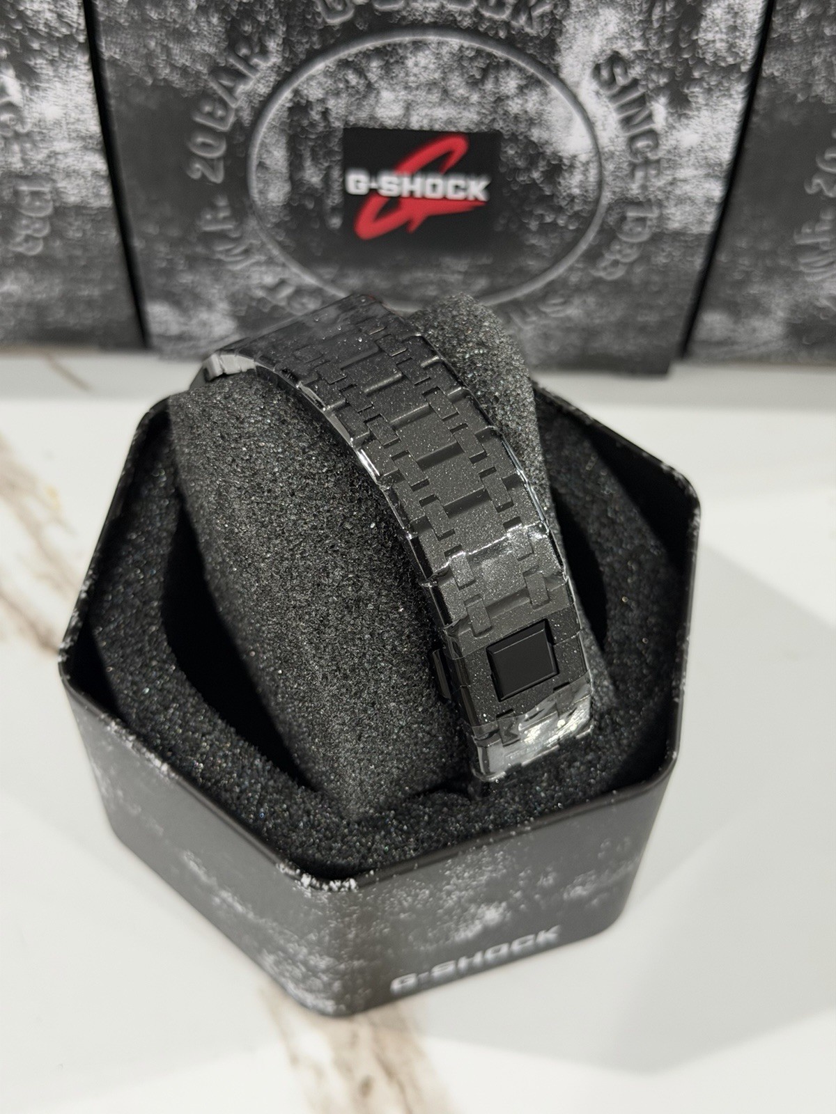 Casio GA-2100 G-Shock Watch – Sandblasted Black Frosted Mod – Black Dial