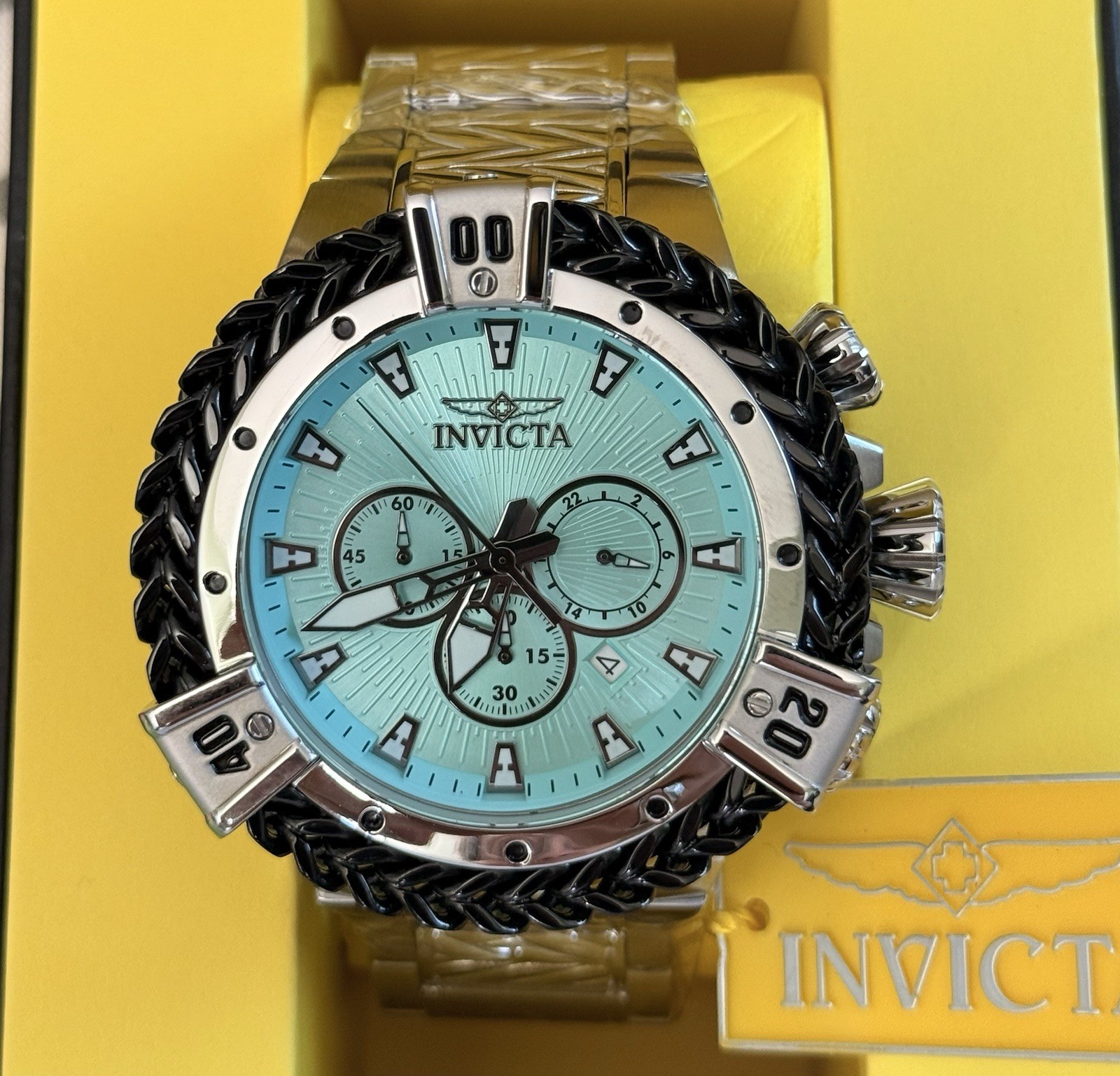 Invicta Bolt Herc Men’s Watch 54mm, Steel Turquoise Dial 48159