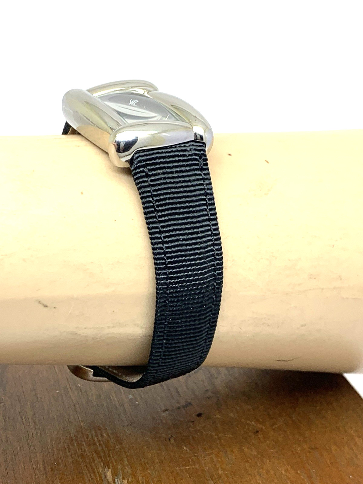 Henry Dunay Sabi Women’s Watch Swiss Quartz Tank Black Dial Leather Nylon Strap