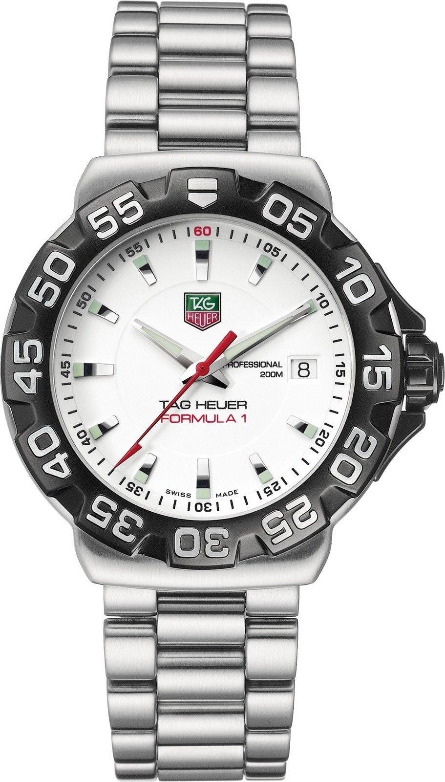 TAG Heuer WAH1111.BA0850 Mens Formula 1 Swiss Quartz White Stainless Steel Watch