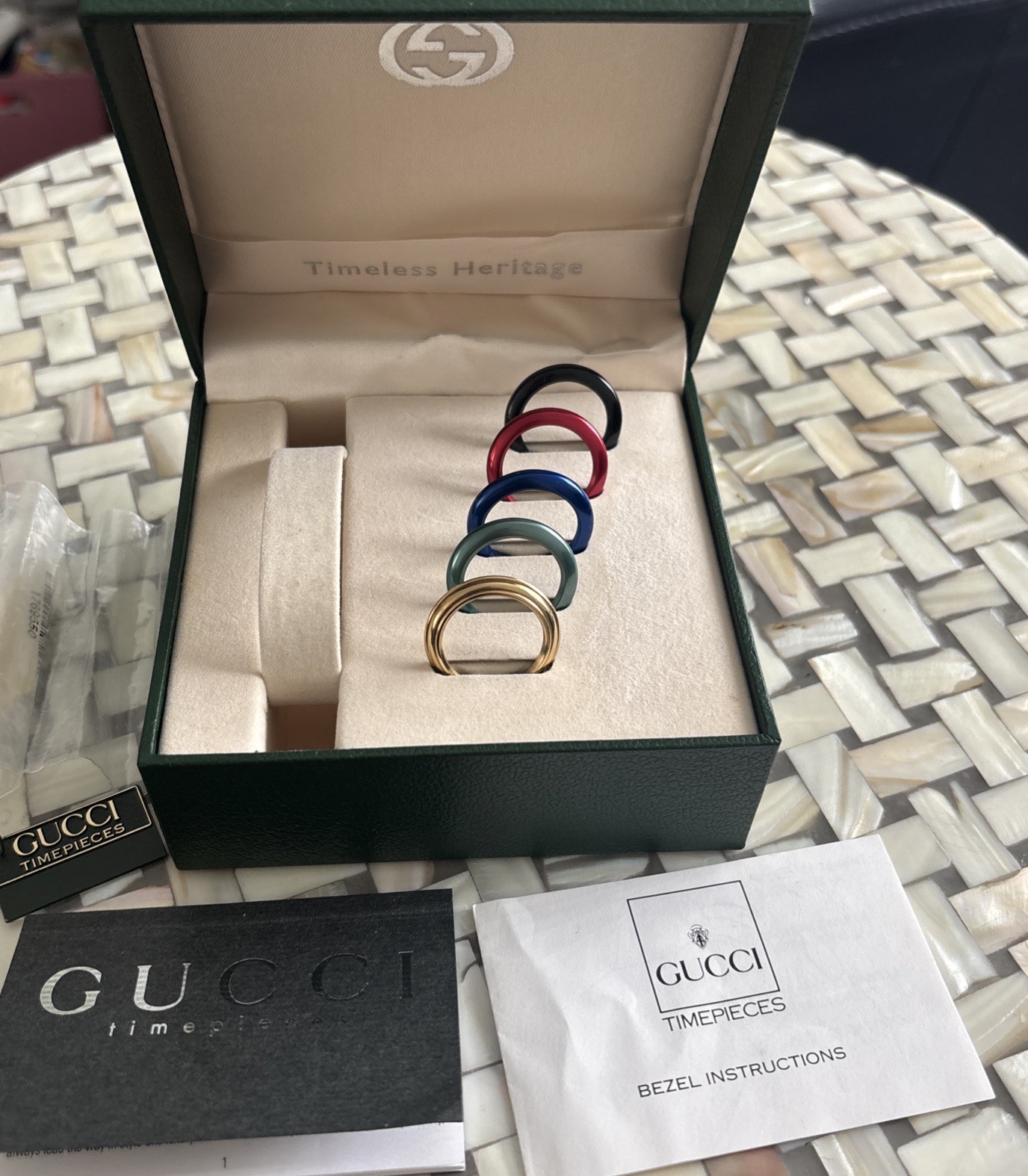 Brand New with Box Gucci Jewel Bezel SET – Gucci Bezel Watch 1100L and 11/12
