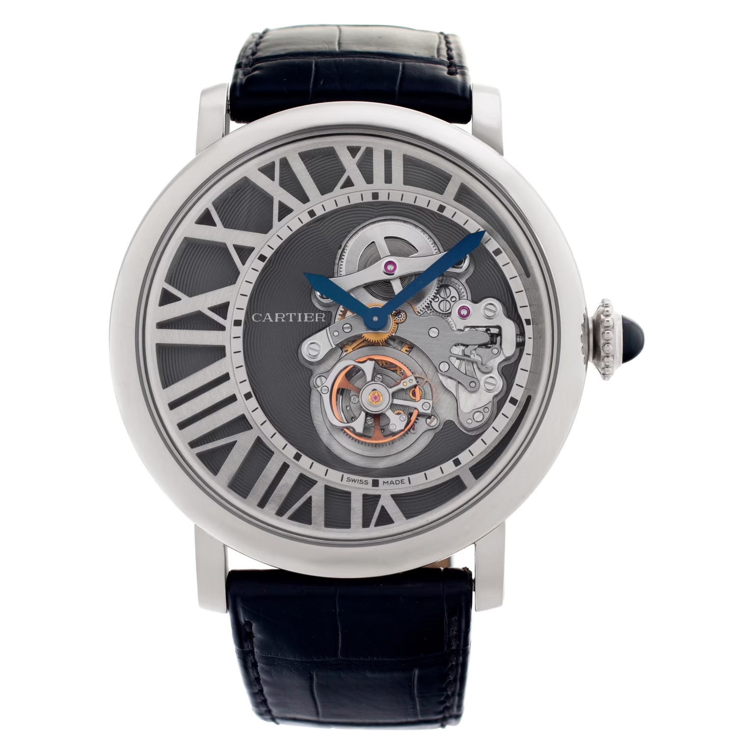 Cartier Rotonde Reversed Tourbillon 46mm W1556214 18K White Gold Men’s Watch