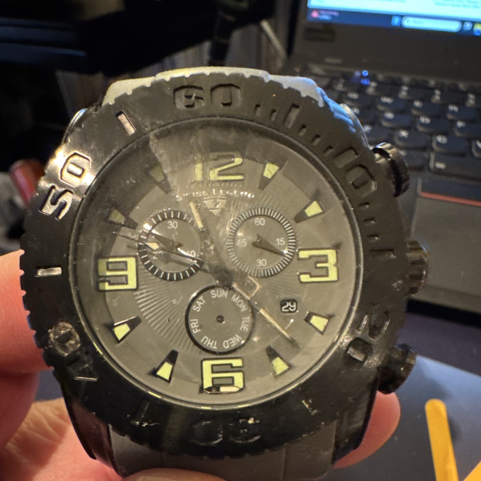 Swiss Legend Commander Men’s Chronograph Day/Date Quartz 100m Black/Gray