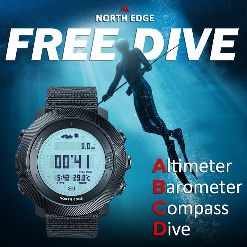 NORTH EDGE APACHE-D Professional Diving Watch Barometer Compass Sports watch