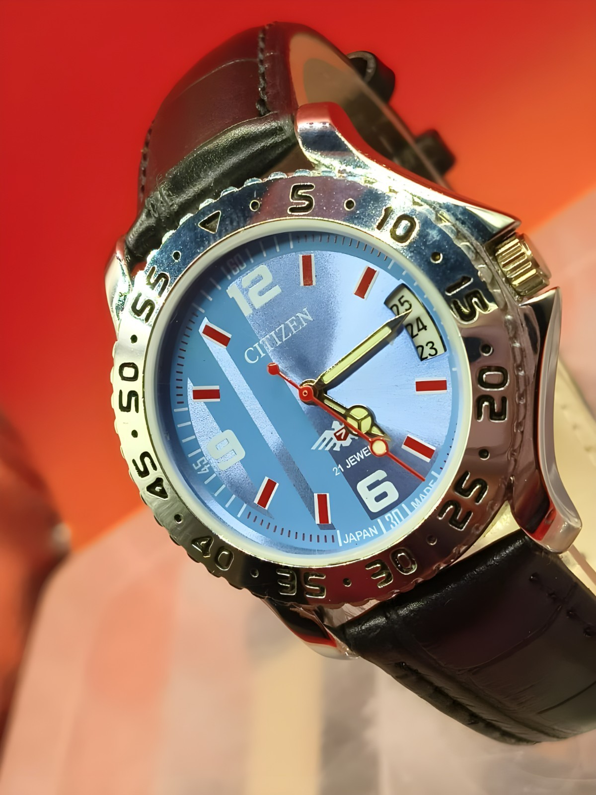 Automatic 8200 21Jewels Restored Blue Dial Date Mens Watch Vintage 45