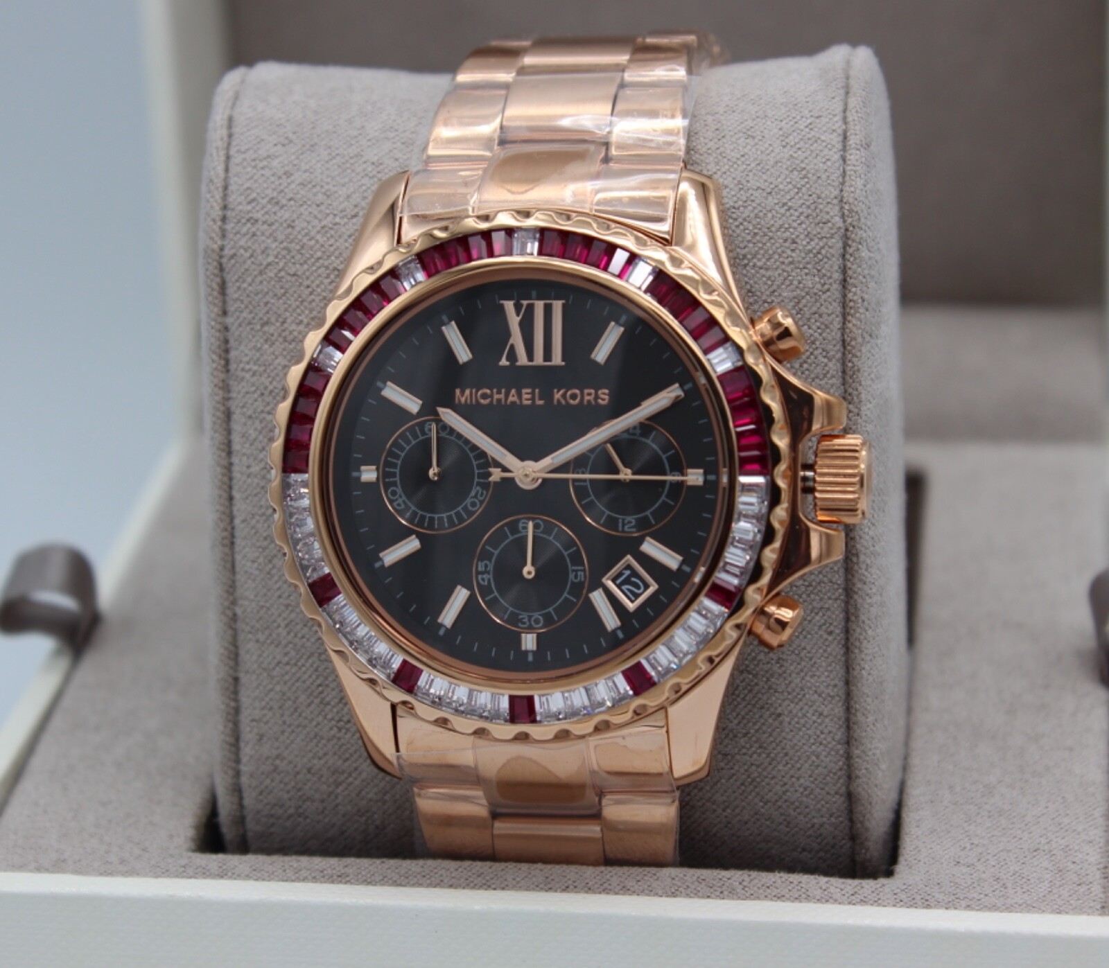 NEW AUTHENTIC MICHAEL KORS EVEREST ROSE GOLD PINK CRYSTALS MK6972 WOMEN’S WATCH