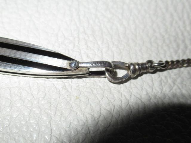 Taisho Era Yamazaki Shoten Hoshiesu Total Pure Silver Mini Knife with Chain and