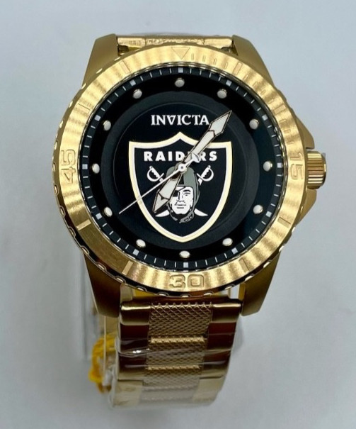 Invicta NFL Las Vegas Raiders Men’s Watch – 48mm, Gold (48093)