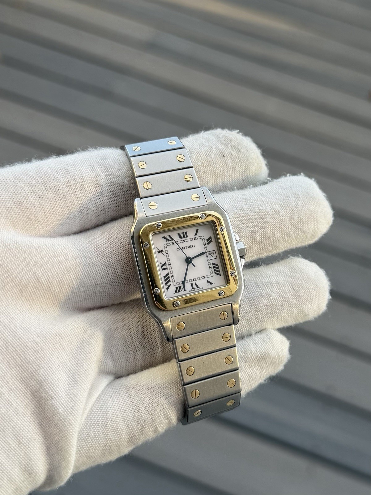 Cartier Santos Carree Automatic 29mm Two Tone Ref 2961 Watch w/ Box & Booklet