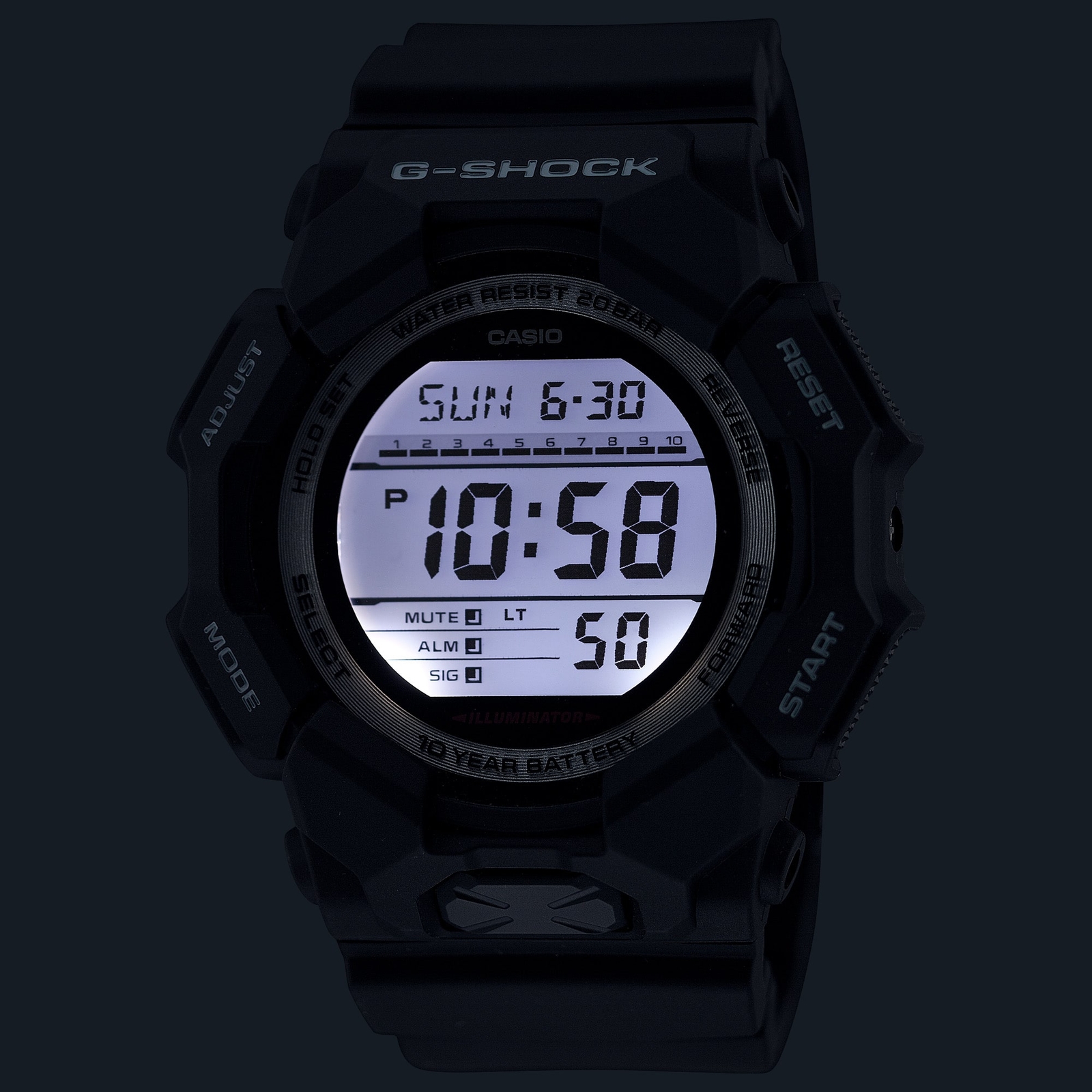 CASIO G-SHOCK GD-010-1JF Big Case 10 Year Battery Digital Watch Black 51.9mm