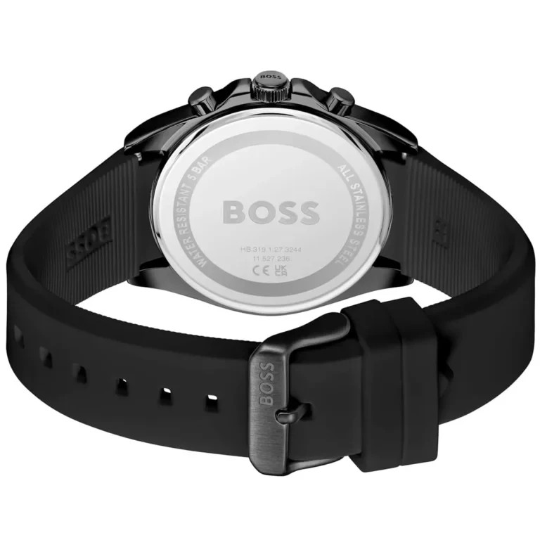 Original Hugo Boss Strike 1514289 41mm Chronograph – Black Dial Rubber Strap