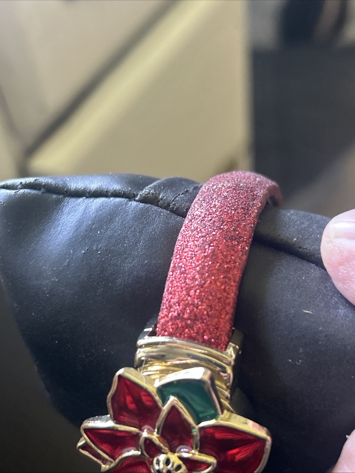 Poinsettia Hidden Watch NEW BATTERY