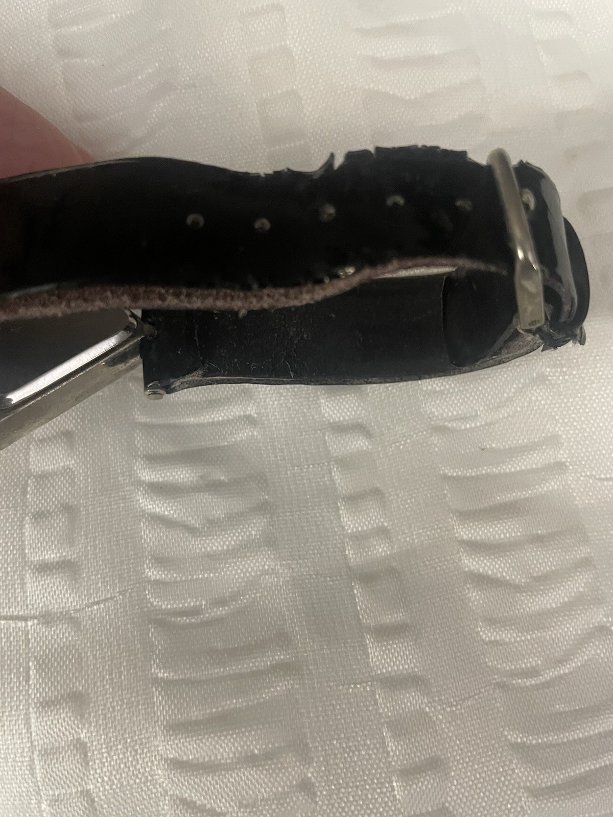 Pierre Nicol Womens Diamond Shape Rhinestone Silver Quartz Watch Leather Strap