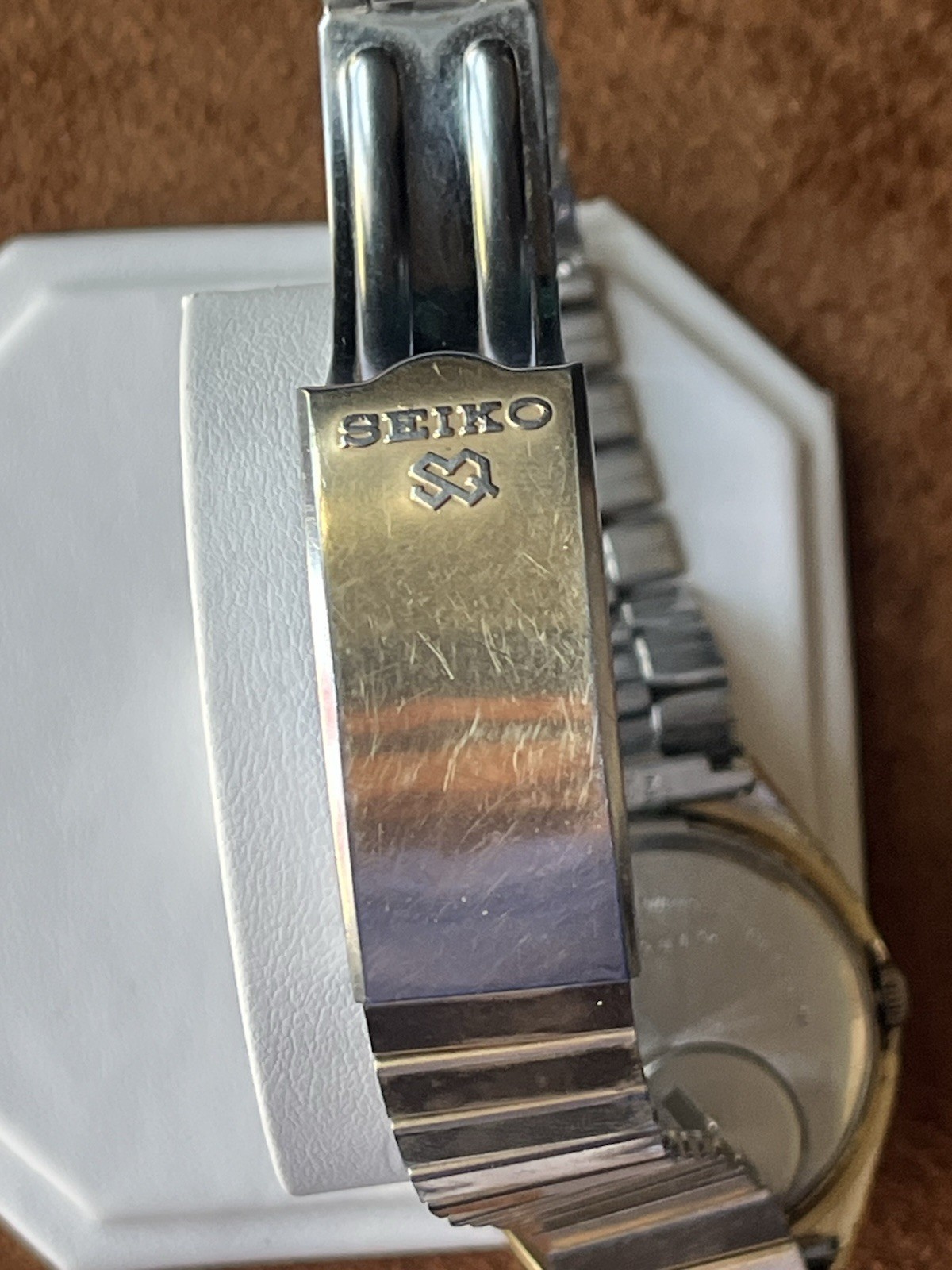 1975 Seiko 0903-8029 SQ 4004 Gold Tone Watch, New Battery + Extra Watch Head