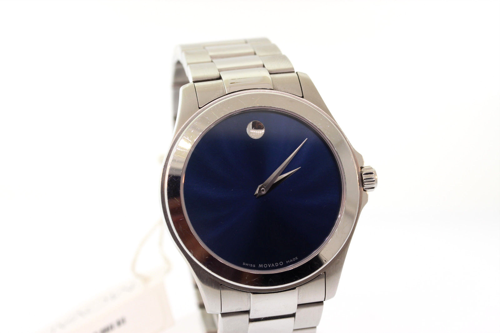Men’s Movado 0606116 JUNIOR SPORT Stainless Steel Blue Sunray Dial Watch