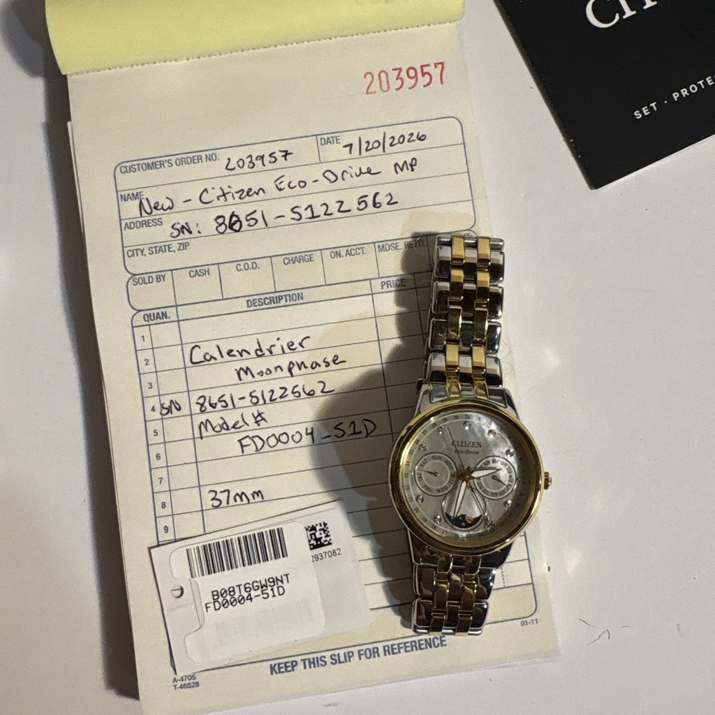 CITIZEN FD0004-51D Calendrier Chronograph Moon Phase Diamond Women’s Watch