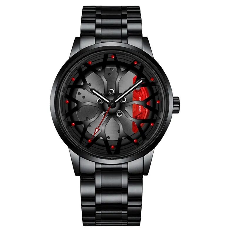 Fashion Mens Car Wheel Watches Luxury Men Sports Waterproof Quartz Wristwatch St