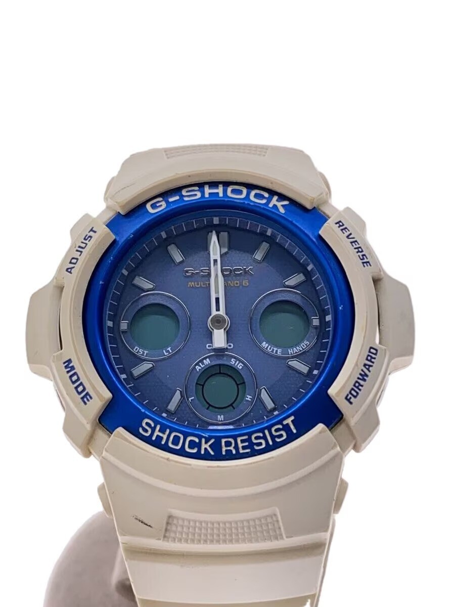 CASIO G-SHOCK AWG-M100SWB-7AJF White/Blue Resin Solar Digital Analog Watch