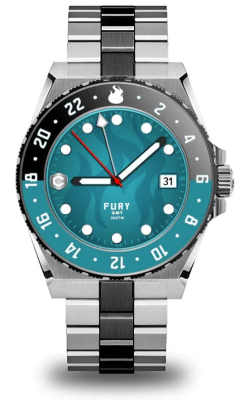 Core Timepieces Fury GMT GREEN MACHINE | Green Dial 42mm Wristwatch FRYGMT002
