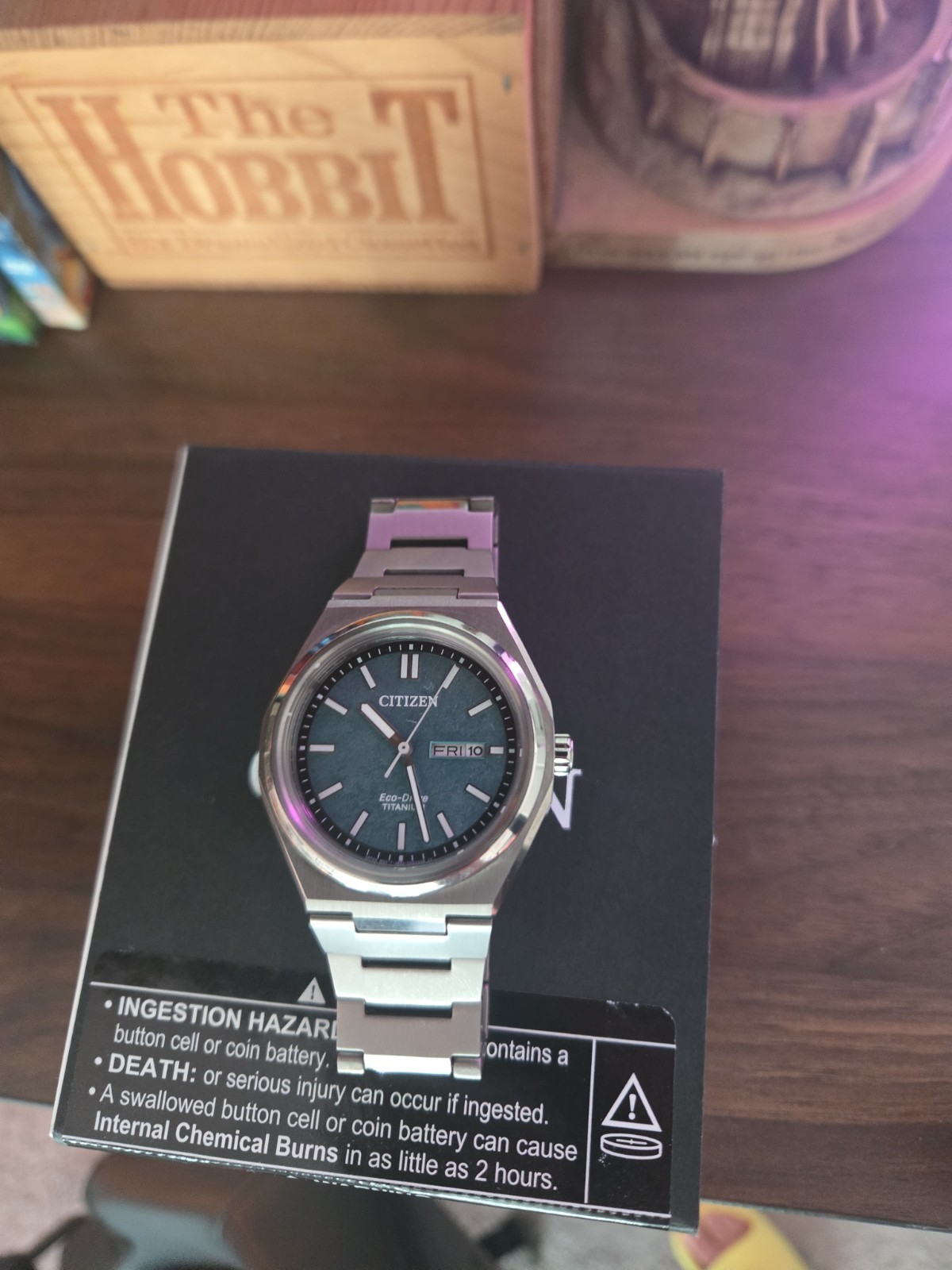 Citizen Zenshin Men’s Super Titanium Green Dial Eco-Drive Watch AW0130-85X