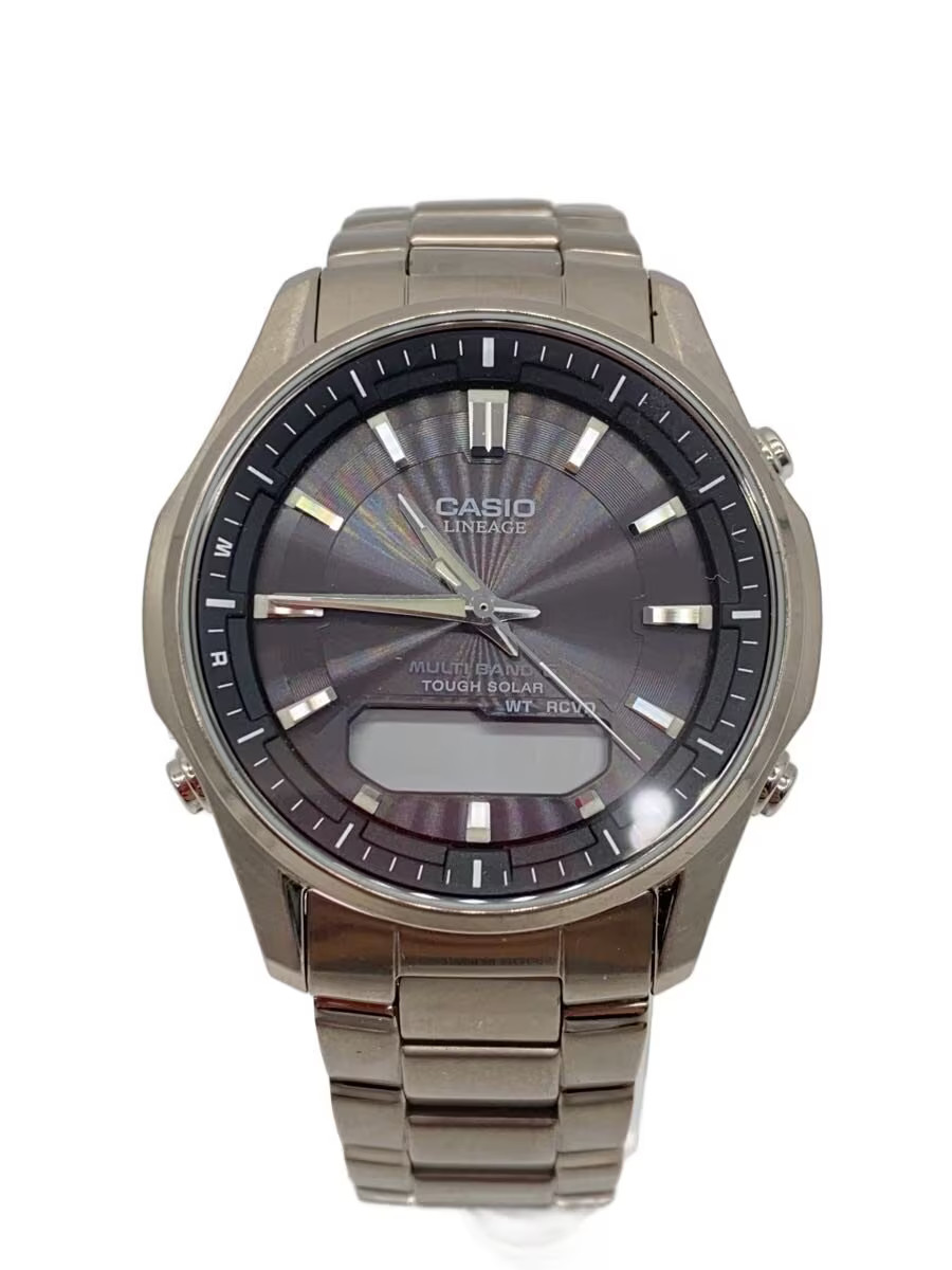 CASIO Solar Watch Digital Analog Black Silver LCW M100T