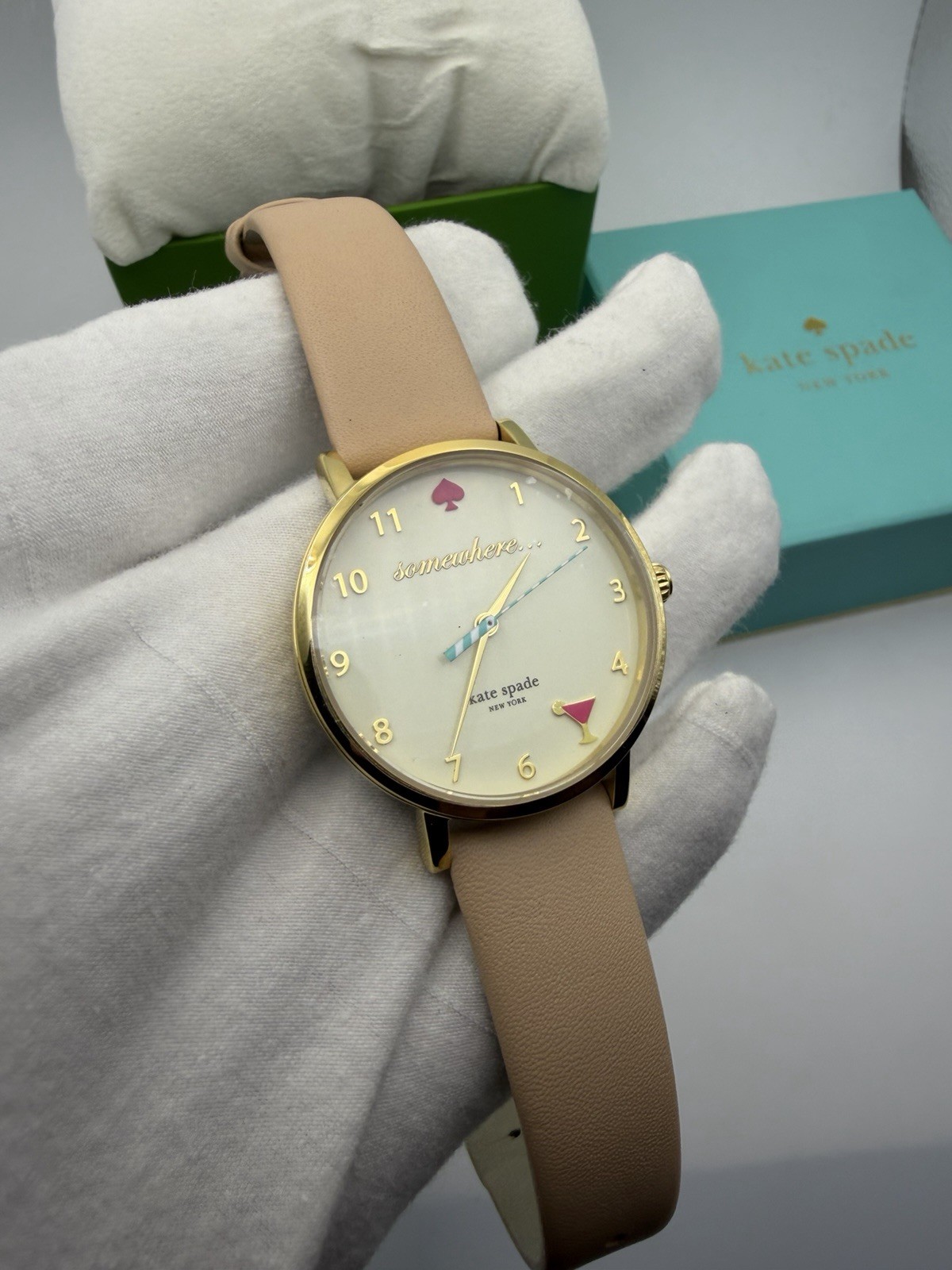 Kate Spade 1YRU0484 Metro Vachetta 5 O’Clock Somewhere Women’s Leather Watch