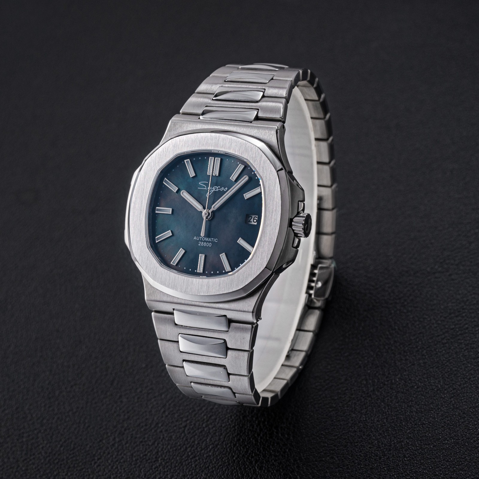 Sugess 40mm Slim Master 9mm thickness MOP Dial Mechanical Mens Watch S466.M