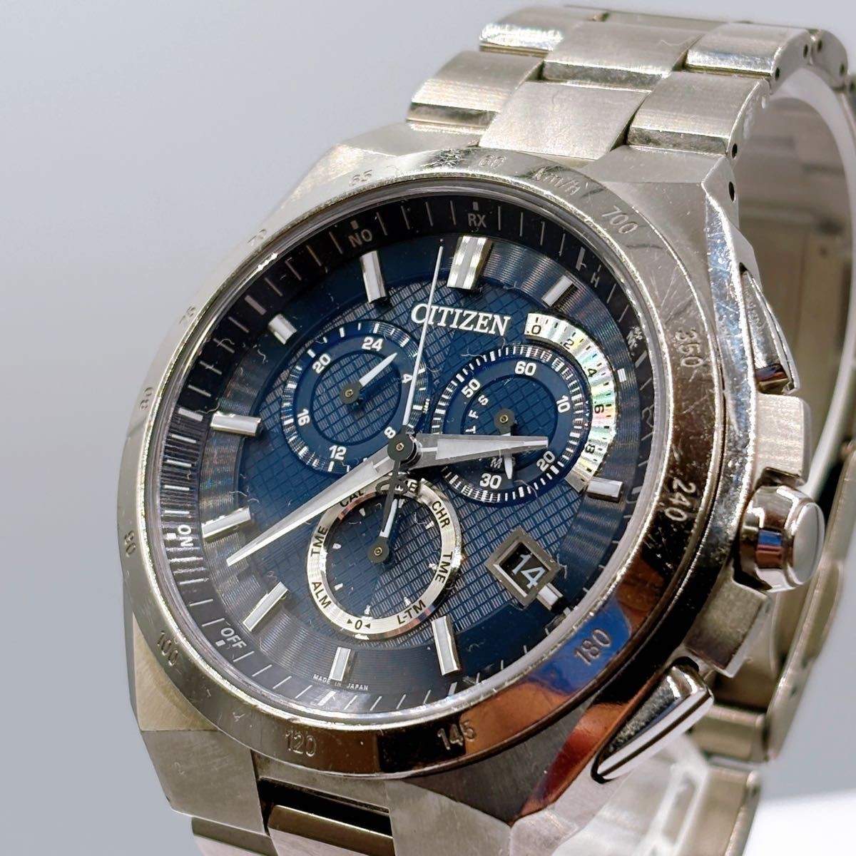 Citizen Attesa AT3010-55E Eco-Drive Radio Chrono Black Navy Dial Titanium Watch