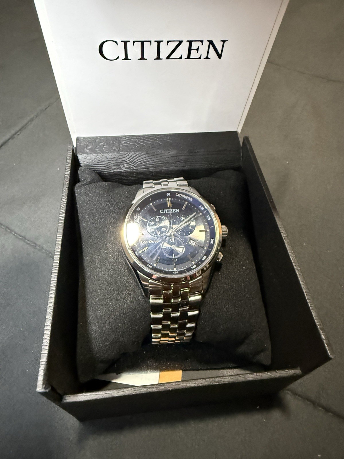 Citizen AT2141-52L Gent’s Chrono Blue Dial Steel Bracelet Watch