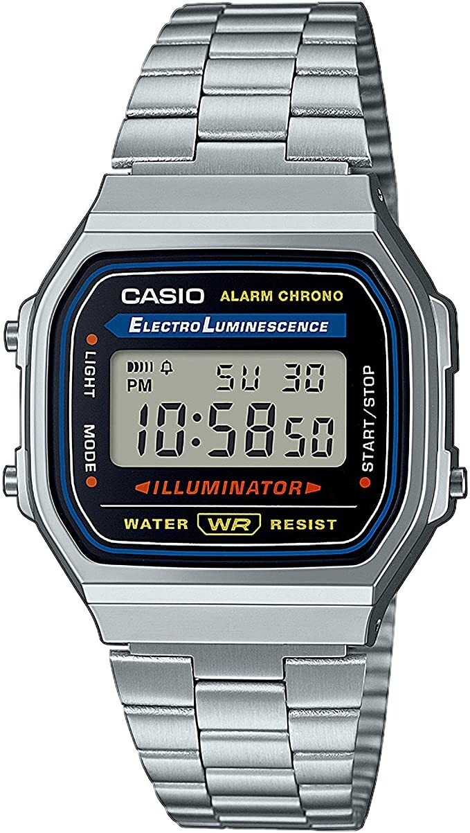 Casio A168W-1, Classic Digital Watch, Chronograph, Alarm, Day/Date, Illuminator